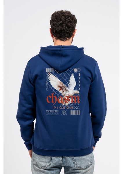 Regular Sırtta Chasm Baskılı Hoodie