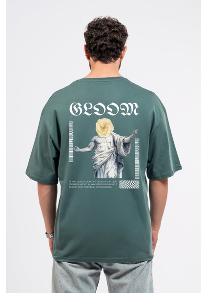 Oversize Sırtta Bloom Baskılı Tshirt