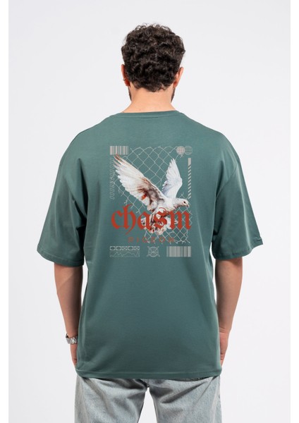 Oversize Sırtta Chasm Baskılı Tshirt