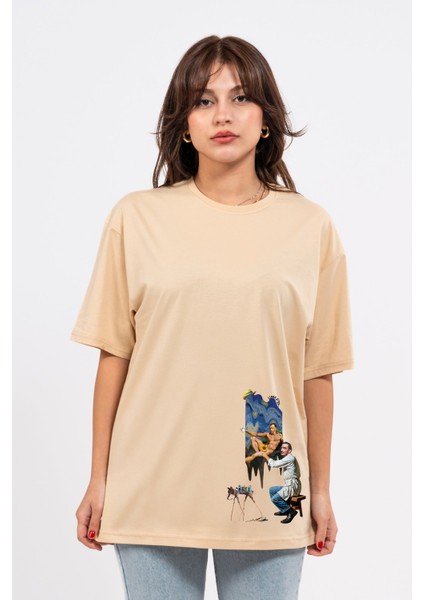 Oversize Dali Baskılı Tshirt
