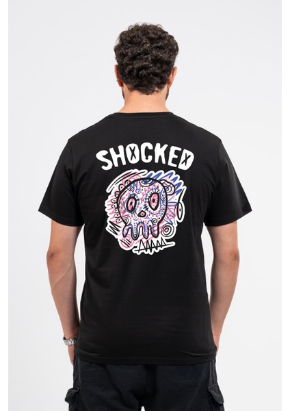 Regular Sırtta Shocked Baskılı Tshirt