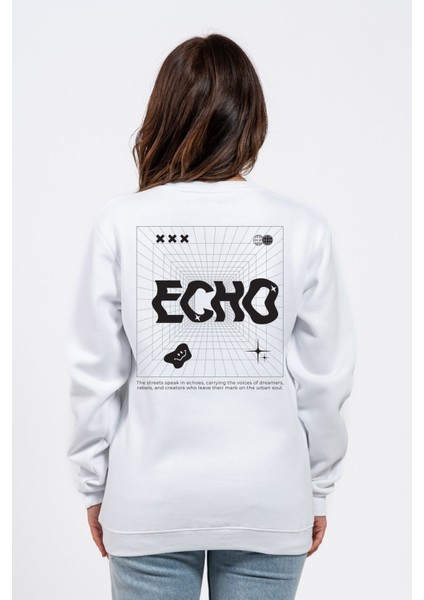 Regular Sırtta Echo Baskılı Sweatshirt fiyatları