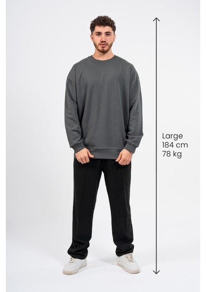 Oversize Sırtta Echo Baskılı Sweatshirt