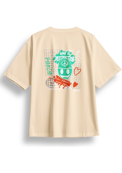 Oversize Destruction Baskılı Tshirt