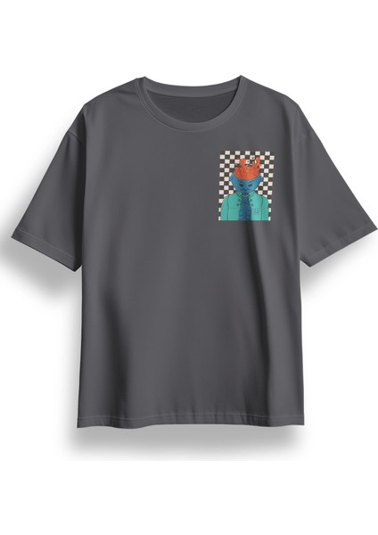 Oversize Göğüste Be Furious Baskılı Tshirt