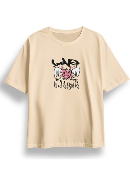 Oversize City Streets Baskılı Tshirt