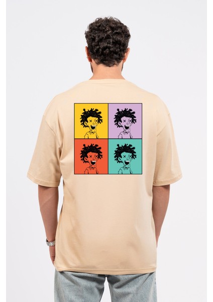 Oversize Curly Man Baskılı Tshirt modelleri