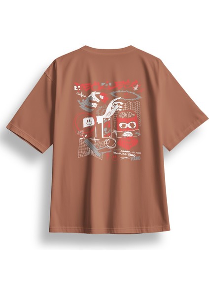 Oversize Reckless Baskılı Tshirt