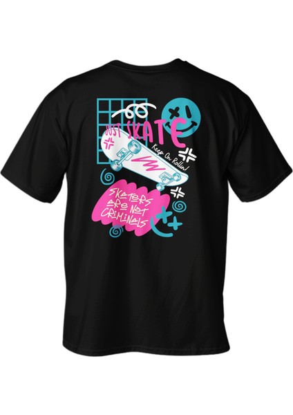 Regular Just Skate Baskılı T-Shirt