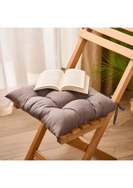 Soft Carre Sandalye Minderi - Gri - 40X40 cm
