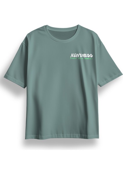 Oversize Aliveness Baskılı Tshirt fiyatları