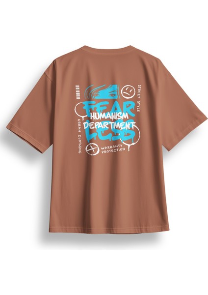 Oversize Fearless Baskılı Tshirt