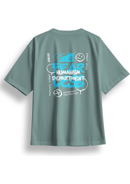 Oversize Fearless Baskılı Tshirt