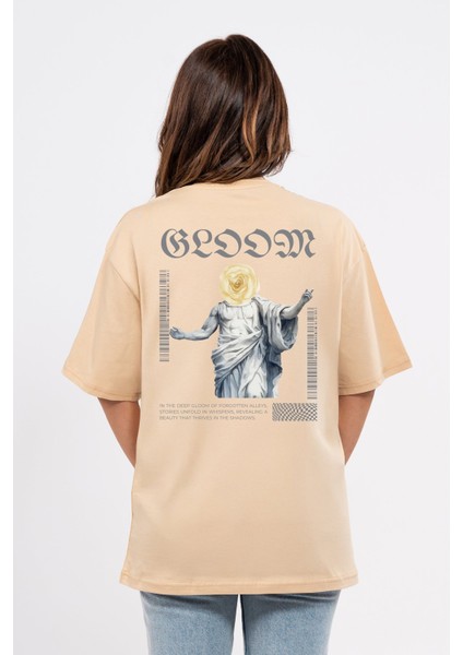 Oversize Sırtta Bloom Baskılı Tshirt