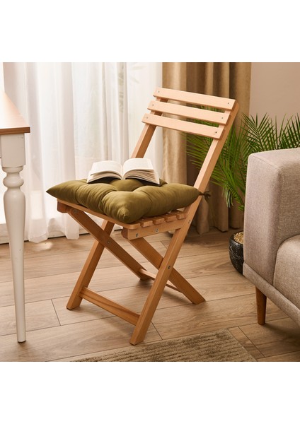 Soft Carre Sandalye Minderi - Haki - 40X40 cm