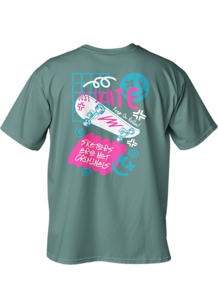 Regular Just Skate Baskılı T-Shirt