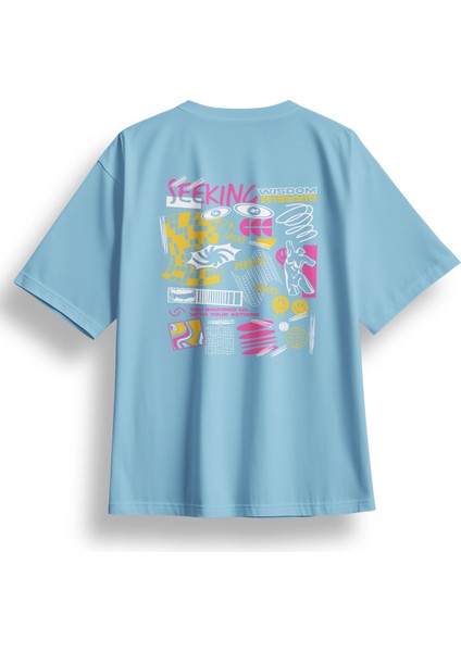 Oversize Seeking Baskılı Tshirt