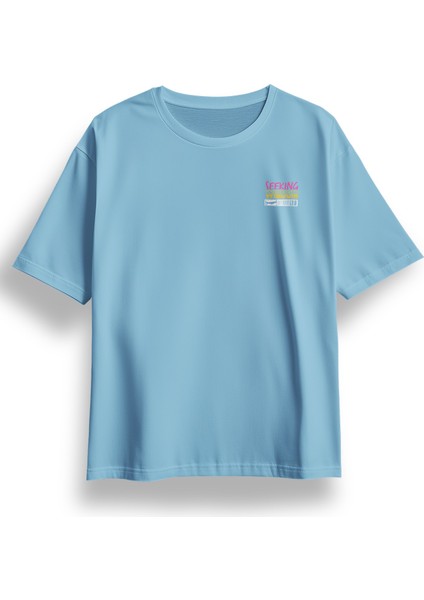 Oversize Seeking Baskılı Tshirt