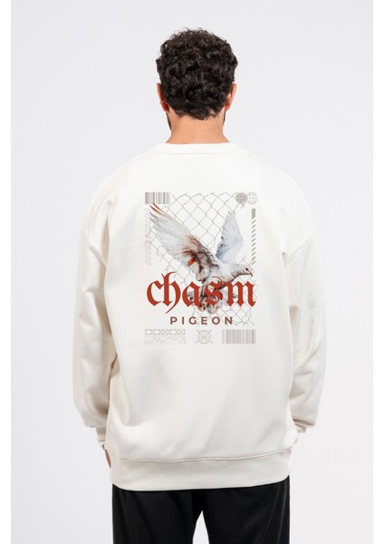 Oversize Sırtta Chasm Baskılı Sweatshirt