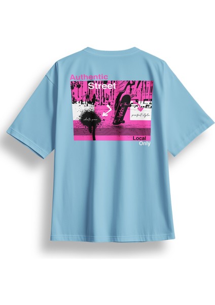 Oversize Sırtta Authentic Baskılı Tshirt