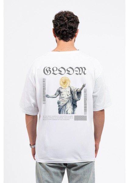 Oversize Sırtta Bloom Baskılı Tshirt