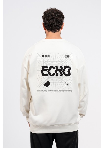Oversize Sırtta Echo Baskılı Sweatshirt fiyatları