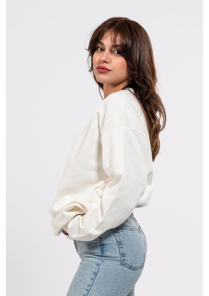 Oversize Sırtta Echo Baskılı Sweatshirt modelleri