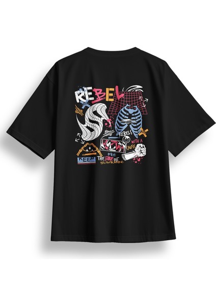 Oversize Rebel Baskılı Tshirt fiyatları