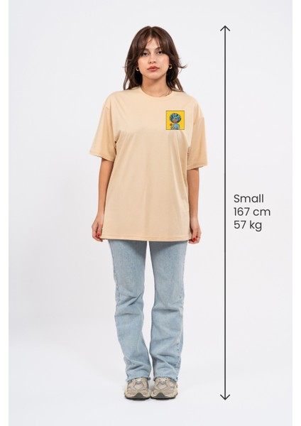 Oversize Göğüste Cry Woman Baskılı Tshirt