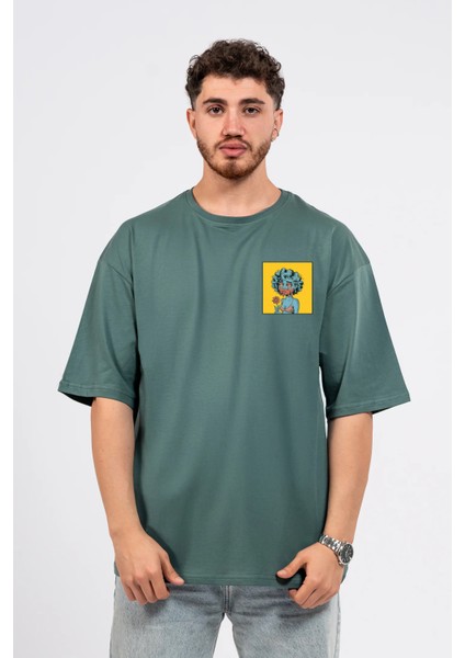 Oversize Göğüste Cry Woman Baskılı Tshirt