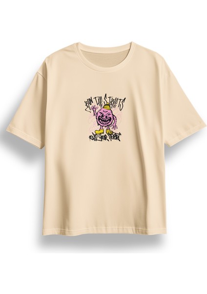 Oversize Run The Streets Baskılı Tshirt fiyatları