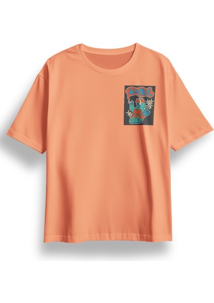 Oversize Göğüste Dont Smoke Baskılı Tshirt