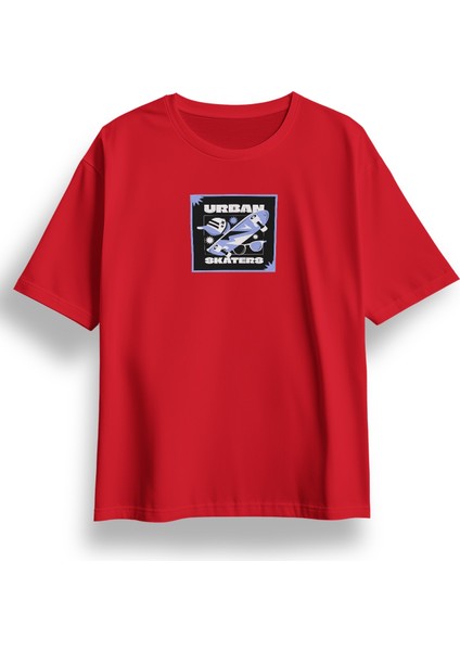 Oversize Urban Skaters Baskılı Tshirt