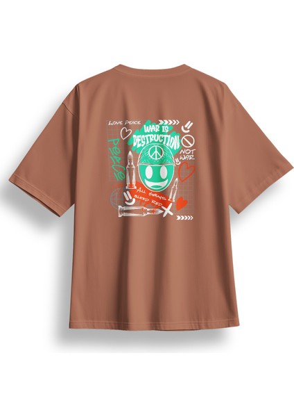 Oversize Destruction Baskılı Tshirt