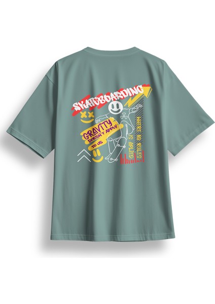 Oversize Skateboarding Baskılı Tshirt