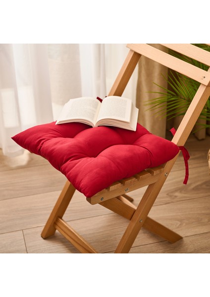 Soft Carre Sandalye Minderi - Kırmızı - 40X40 cm