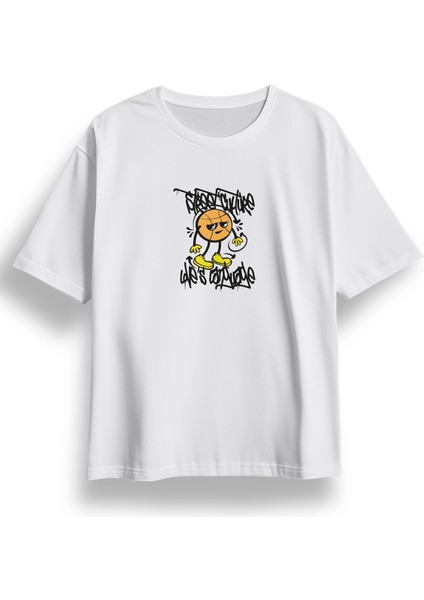 Oversize Street Culture Baskılı Tshirt