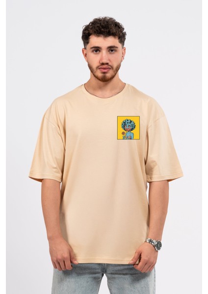 Oversize Göğüste Cry Woman Baskılı Tshirt