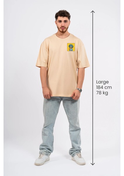 Oversize Göğüste Cry Woman Baskılı Tshirt