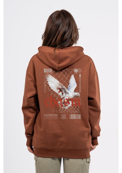 Oversize Sırtta Chasm Baskılı Hoodie