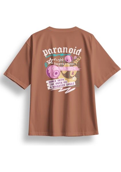 Oversize Paranoid Baskılı Tshirt
