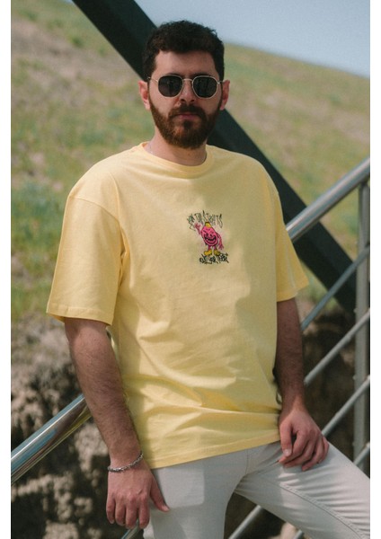 Oversize Run The Streets Baskılı Tshirt