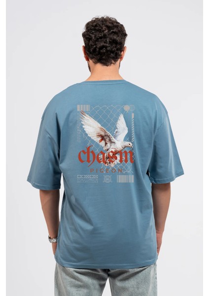 Oversize Sırtta Chasm Baskılı Tshirt