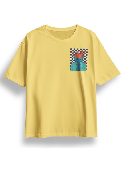 Oversize Göğüste Be Furious Baskılı Tshirt