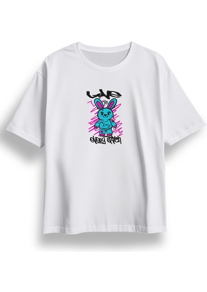 Oversize Every Stich Baskılı Tshirt