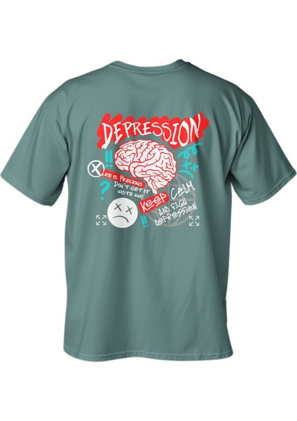 Regular Depression Baskılı T-Shirt