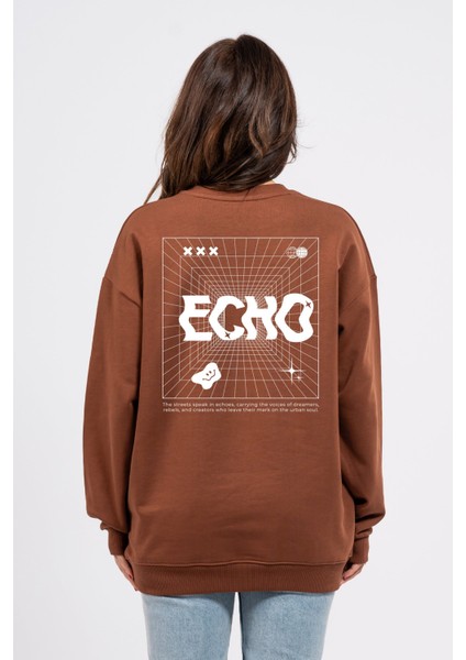 Oversize Sırtta Echo Baskılı Sweatshirt fiyatları
