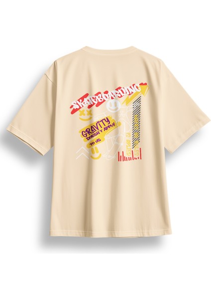 Oversize Skateboarding Baskılı Tshirt