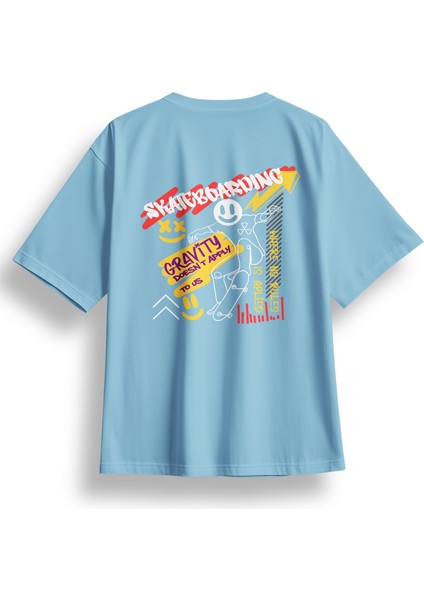Oversize Skateboarding Baskılı Tshirt