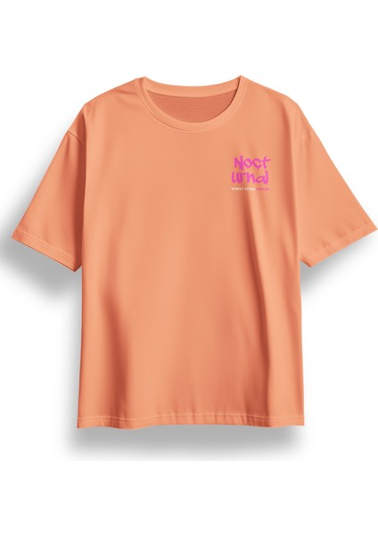 Oversize Nocturnal Baskılı Tshirt